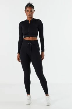 Sommer Ray Seamless Ribbed Zip-Up Active Top -Mini Aura Shop 078603569263 01 2