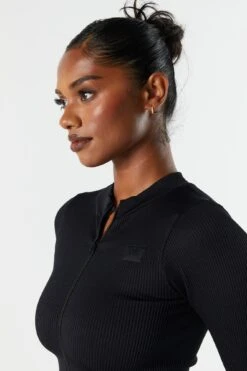 Sommer Ray Seamless Ribbed Zip-Up Active Top -Mini Aura Shop 078603569263 01 3