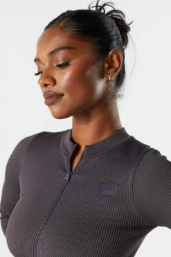 Sommer Ray Seamless Ribbed Zip-Up Active Top -Mini Aura Shop 078603569263 05 3