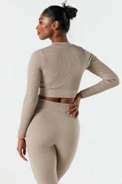 Sommer Ray Seamless Ribbed Zip-Up Active Top -Mini Aura Shop 078603569263 24 1
