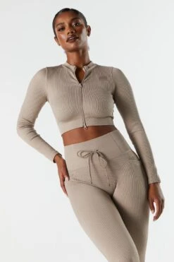 Sommer Ray Seamless Ribbed Zip-Up Active Top -Mini Aura Shop 078603569263 24