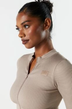 Sommer Ray Seamless Ribbed Zip-Up Active Top -Mini Aura Shop 078603569263 24 3