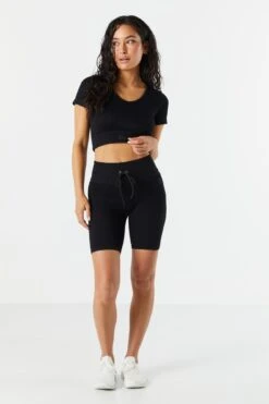 Sommer Ray Seamless Ribbed Active Short Sleeve Tee -Mini Aura Shop 078648028980 01 2