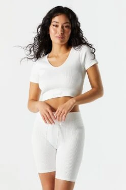 Sommer Ray Seamless Ribbed Active Short Sleeve Tee