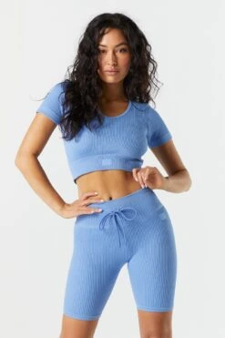 Sommer Ray Seamless Active Ribbed Short Sleeve Tee -Mini Aura Shop 078648028980 40