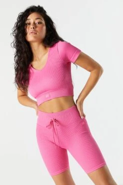 Sommer Ray Seamless Active Ribbed Short Sleeve Tee