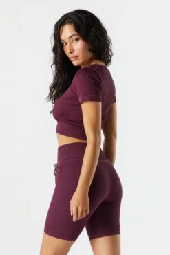 Sommer Ray Seamless Active Ribbed Short Sleeve Tee -Mini Aura Shop 078648028980 84 1