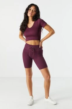 Sommer Ray Seamless Active Ribbed Short Sleeve Tee -Mini Aura Shop 078648028980 84 2