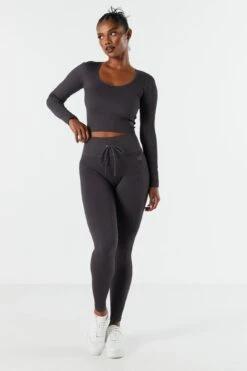 Sommer Ray Seamless Ribbed Self Tie Active Legging