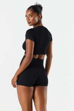 Sommer Ray Seamless Ribbed High Rise Active Shortie -Mini Aura Shop 078703569264 01 1