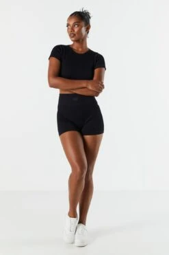 Sommer Ray Seamless Ribbed High Rise Active Shortie -Mini Aura Shop 078703569264 01 2