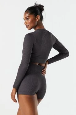 Sommer Ray Seamless Ribbed High Rise Active Shortie -Mini Aura Shop 078703569264 05 1 1