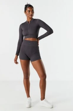 Sommer Ray Seamless Ribbed High Rise Active Shortie -Mini Aura Shop 078703569264 05 2 1