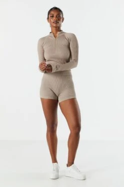 Sommer Ray Seamless Ribbed High Rise Active Shortie -Mini Aura Shop 078703569264 24 2 1