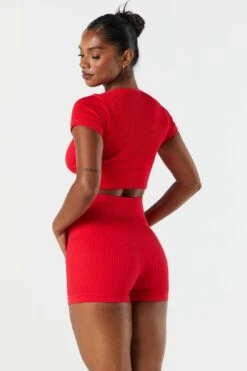 Sommer Ray Seamless Ribbed High Rise Active Shortie -Mini Aura Shop 078703569264 60 1 1