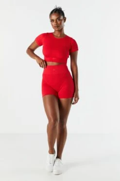 Sommer Ray Seamless Ribbed High Rise Active Shortie -Mini Aura Shop 078703569264 60 2