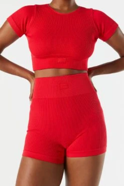 Sommer Ray Seamless Ribbed High Rise Active Shortie -Mini Aura Shop 078703569264 60 3 1