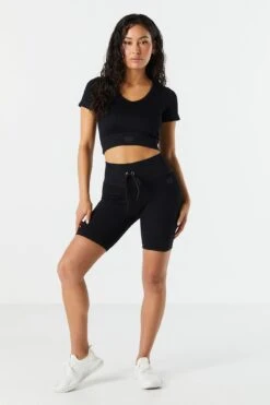 Sommer Ray Seamless Ribbed Active Tie Short 12 Sommer Ray Seamless Ribbed Active Tie Short -Mini Aura Shop 078748028979 01 2 1