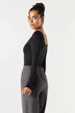 Contour Square Neck Long Sleeve Bodysuit -Mini Aura Shop 079003039232 01 1