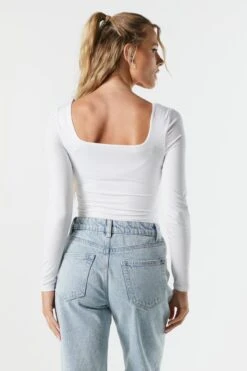 Contour Square Neck Long Sleeve Bodysuit -Mini Aura Shop 079003039232 10 1