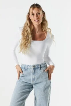 Contour Square Neck Long Sleeve Bodysuit -Mini Aura Shop 079003039232 10