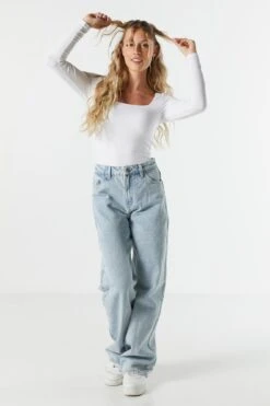 Contour Square Neck Long Sleeve Bodysuit -Mini Aura Shop 079003039232 10 4