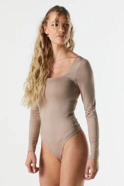 Contour Square Neck Long Sleeve Bodysuit -Mini Aura Shop 079003039232 89 2
