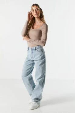 Contour Square Neck Long Sleeve Bodysuit -Mini Aura Shop 079003039232 89 4