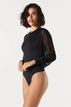 Contour Mesh Sleeve Bodysuit 19 Contour Mesh Sleeve Bodysuit -Mini Aura Shop 079003039234 01 2
