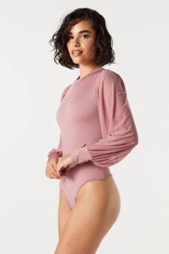 Contour Mesh Sleeve Bodysuit 29 Contour Mesh Sleeve Bodysuit -Mini Aura Shop 079003039234 65 2