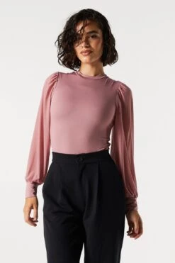 Contour Mesh Sleeve Bodysuit 27 Contour Mesh Sleeve Bodysuit -Mini Aura Shop 079003039234 65